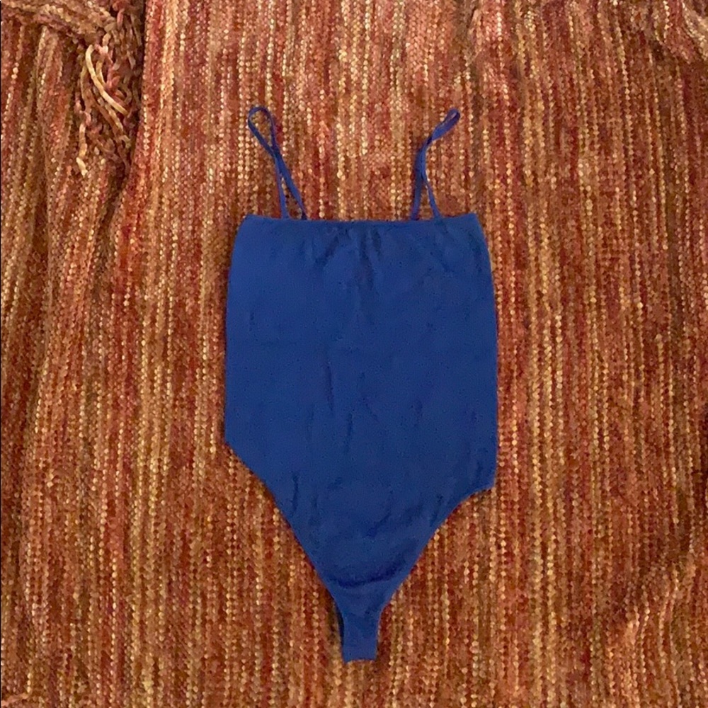 Blue body suit